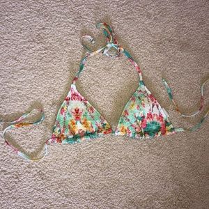 Tropical halter lightly padded bikini top - Small/ Medium